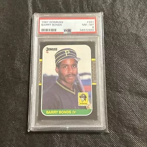 1987 Donruss #361 Barry Bonds PSA 8 NM-MT RC Rookie Card Pittsburgh Pirates !!!! - Picture 1 of 2