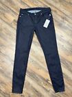 Seven 7 For All Mankind Jeans Women's 31x32 NWT The Skinny Raw Dark Wash Sheen