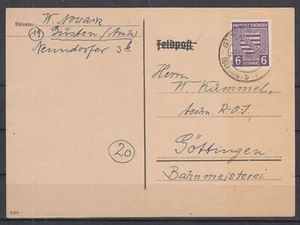 DC22692/ GERMANY SOVIET ZONE – SACHSEN – MI # 69 Xb SINGLE ON CARD - Picture 1 of 1