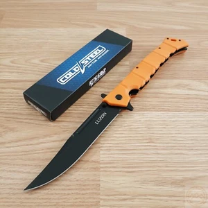Cold Steel Large Luzon Folding Knife 6" 8Cr13MoV Steel Blade Orange GFN Handle - Picture 1 of 12