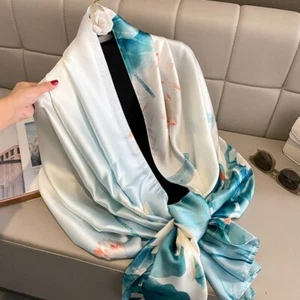 Sun Protection Silk Scarf Lightweight Beach Wrap New Shawl Ladies - Picture 1 of 6