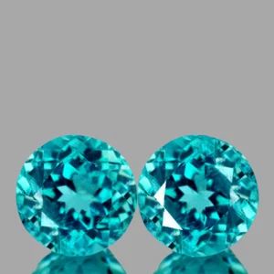 5,50 mm 2 pezzi AAA fuoco naturale Paraiba verde apatite blu - Foto 1 di 2