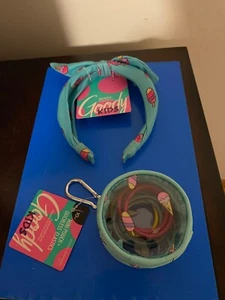 NEW KIDS GOODY OUCHLESS ICE CREAM DESIGN 10CT ELASTICS WITH POUCH &HEADBAND - Picture 1 of 9