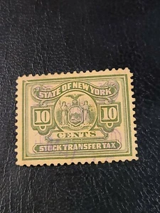 US NY #ST131 New York 10c Stock Transfer Stamp Used 1930s Great Find -#2118 - Picture 1 of 6