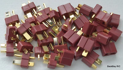 (20) Male / Female Pair Deans Style T-Connector Lipo Battery Plugs - No Ridges - Image 1 of 3