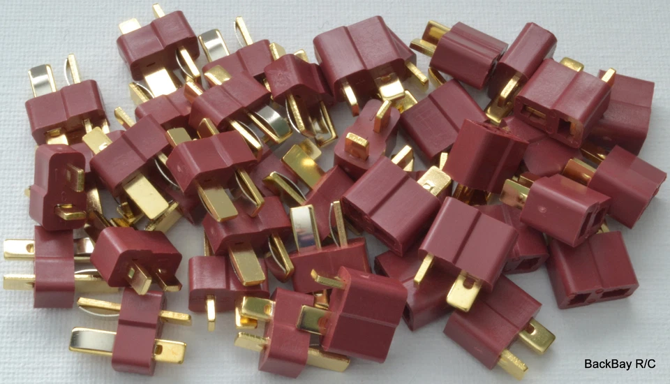 (20) Male / Female Pair Deans Style T-Connector Lipo Battery Plugs - No Ridges - Image 1 of 3
