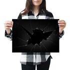 A3 - Cool Smashed Broken Glass Poster 42X29.7cm280gsm(bw) #38949