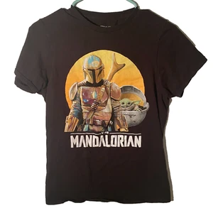 Star Wars Mandalorian T-Shirt Men's Size Small Short Sleeve Black 100% Cotton - Picture 1 of 7