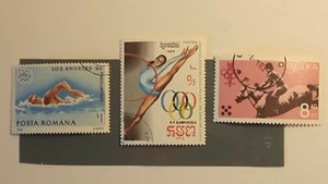 I FRANCOBOLLI DELLE OLIMPIADI - 3 FRANCOBOLLI -4+ - Foto 1 di 5