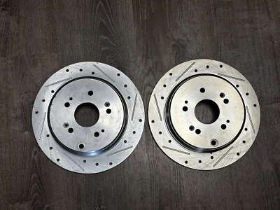 Rotores de freno traseros perforados y ranurados para Honda CR-V Acura RDX 2005-2014 2015 2016 Foto 1 de 4