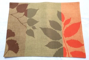 Juego de 4 manteles individuales de tela tejida con diseño de hoja verde naranja marrón 19x14,5 nuevos con etiquetas - Imagen 1 de 6