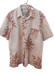 Island Shores Mens Orange Hawaiian Print Button Up Short Sleeve Shirt Size 2XL - Picture 1 of 5