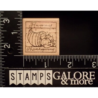 Estampillas de goma CTMH JRL FELIZ ACCIÓN DE GRACIAS MARCO CORNUCOPIA #2586 Foto 1 de 3