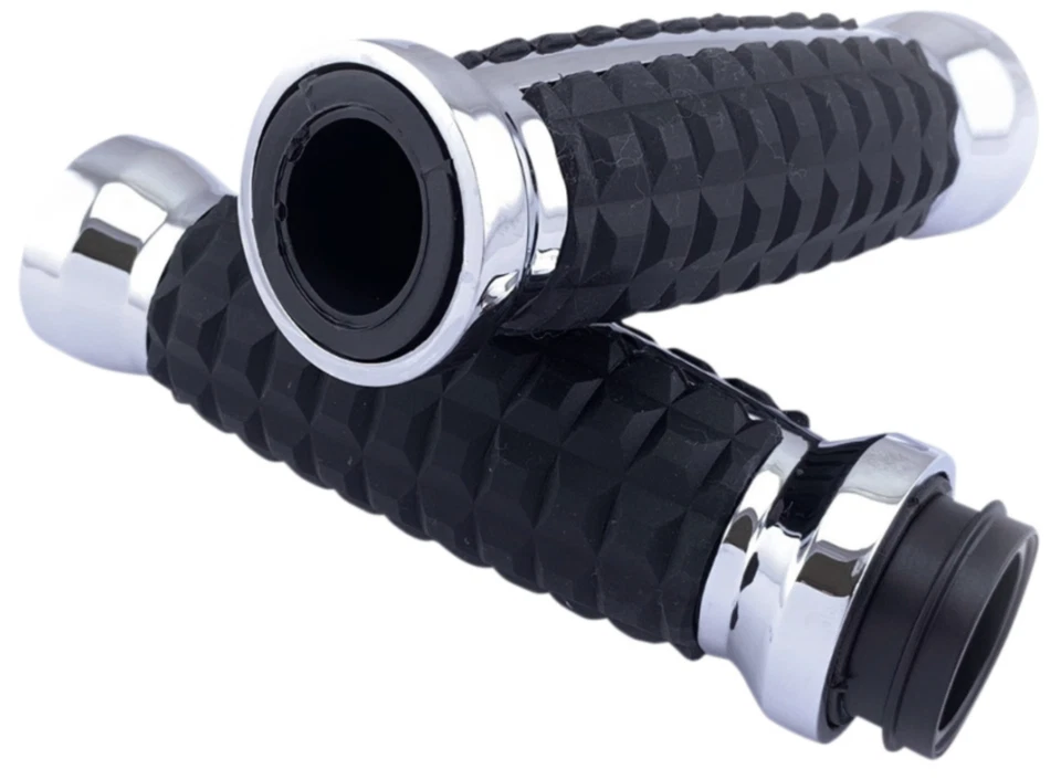 Empuñaduras de granada cromadas Drag Specialties 0630-2641 para 08+ Harley-Davidson TBW Foto 1 de 1