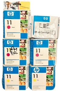 GENUINE AUTHENTIC HEWLETT PACKARD HP 11 INK CARTRIDGE JOBLOT X 6 - Picture 1 of 3