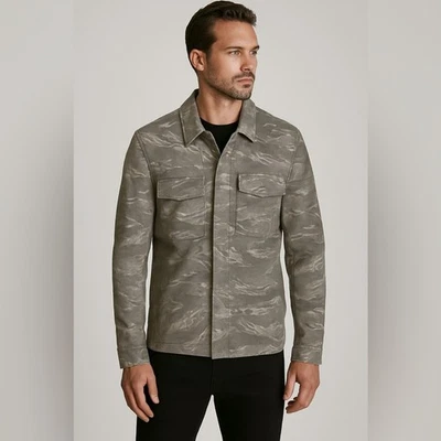 AllSaints men’s Goat Leather Camo Shirt Jacket Small - Image 1 of 4