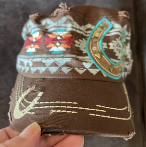 Women's Southwestern Distressed Embroidered Cap - Picture 1 of 7