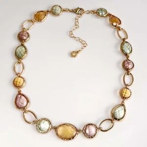 Collana dichiarazione acrilico Anne Klein 16" nuova chic donna festa vacanze gioielli - Foto 1 di 5