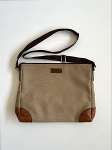 Gucci GG Canvas Leder Schultertasche Braun Beige Vintage Eckig Alt Gucci Gebr... - Bild 1 von 16