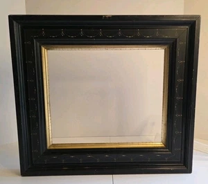 1870er Eastlake geätzter ebonisierter viktorianischer Porträtrahmen Goldeinsatz für 10 x 12  - Bild 1 von 19