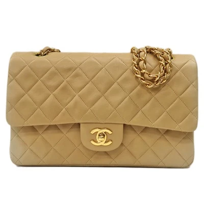 Bolso de hombro Chanel Matelassé 25 A01112 cadena piel de cordero beige bolsa antipolvo #KN122 Foto 1 de 4