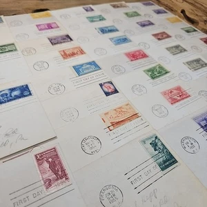Lot Of 35 1950's First Day Cover Stamp Envelopes O694 - Picture 1 of 9