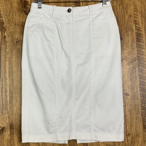Falda lápiz vaquera Ann Taylor en blanco, talla 2, estilo 400514 - Imagen 1 de 11