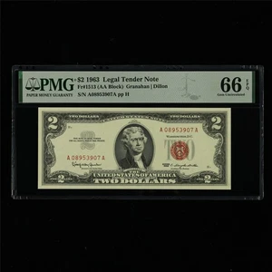 1963 Legal Tender Note 2 Dollars Fr#1513 PMG 66 EPQ Gem UNC - Picture 1 of 4