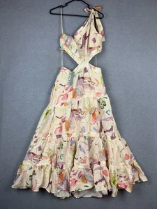 Alemais Dress Womens 12 Colourful Floral Annie Everingham Silk Linen Maxi NEW - Picture 1 of 9