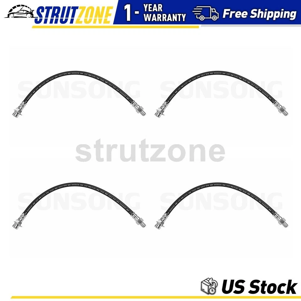 4x Línea de manguera de freno delantero trasero para camioneta Chevrolet 3,5 L 3,8 L GMC 100-22 3,7 L Foto 1 de 4