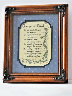 "Винтажное настенное искусство ""БАБУШКА И ДЕДУШКА КРЕДО"" с вдохновляющими цитатами в рамке" - Изображение 1 из 4