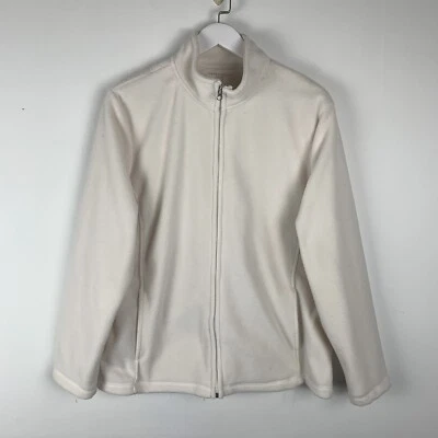 Куртка флисовая Laura Scott Sport XL с карманами на молнии однотонная белая женская - Изображение 1 из 4