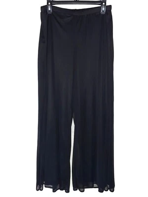 Pantalones pequeños DRESSBARN talla grande 14W 16W negros pierna ancha cintura elástica  Foto 1 de 4