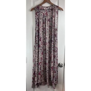 Mossimo Supply Company Women's Boho Floral Duster Vest Cardigan Size S / M - Picture 1 of 9