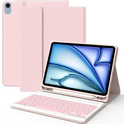 For iPad A16 11/10/9/8/7/6/5th Air Pro Bluetooth Keyboard Case Cover with Mouse - Image 1 of 4