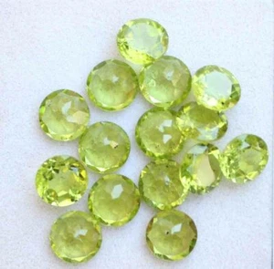 29.50 Ct Natural Rare Green Peridot Round Cut AAA 8 Mm Loose Gemstones - Picture 1 of 3