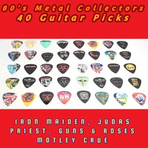 80er Jahre Metall Sammler 40 Gitarrenplektren - Motley Crue, Iron, Maiden, Judas Priest, GNR - Bild 1 von 8