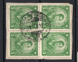 CHILE small town cancel CALERA DE TANGO on block of 4 - Picture 1 of 1