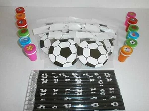 24 Teile Set Fußball, Stempel - Bleistifte - Notizheft - Geburtstag, Mitgebsel - Bild 1 von 4