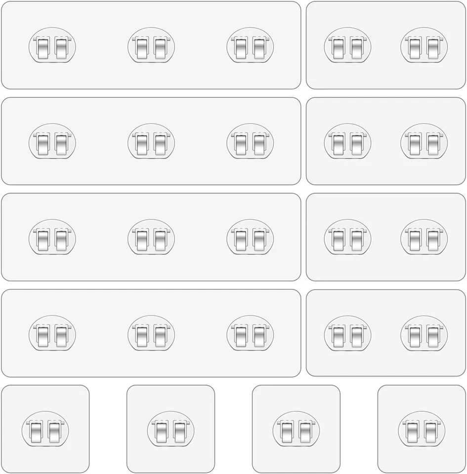 Paquete de 12 ganchos adhesivos de repuesto para carrito de ducha, reemplazo de adhesivo para estante de ducha Foto 1 de 1