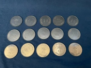 1980s Ford Motor Employee Involvement Tokens Lot of 15 Coins Blue Oval EI/PM Vtg - Picture 1 of 10