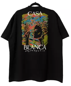 MAGLIETTA CASABLANCA TENNIS CLUB UOMO STAMPA GRAFICA NERA MADE IN ITALY TAGLIA XL - Foto 1 di 23