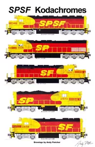 SPSF Kodachrome Locomotives 11"x17" Railroad Poster by Andy Fletcher signed - Picture 1 of 1