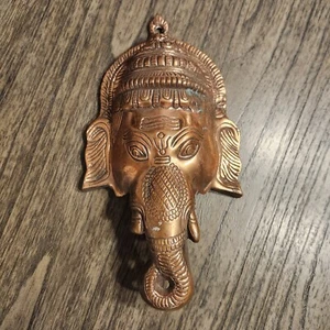 Lord Ganesha kupferfarbene Gesichtsmaske Deko Stück - Bild 1 von 8