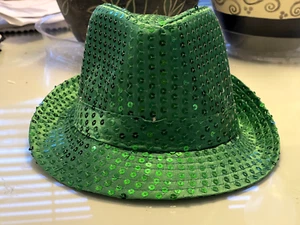 St. Patrick’s LED Green Sequin Light Up Fedora (OSFM) - Picture 1 of 7