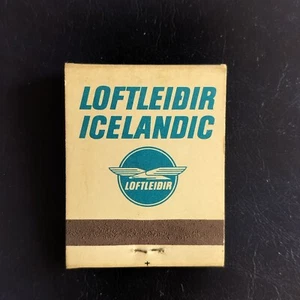 LOFTLEIDIR ICELANDIC VIAGGI AEREO VECCHIA SCATOLA FIAMMIFERI PIENA - Imagen 1 de 2
