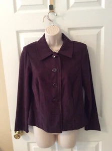Giacca blazer viola velluto finto Kim Rogers Petite donna taglia piccola - Foto 1 di 8