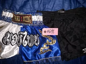 Free Shipping, vintage umbro shorts (Checkered) Thai Kick Boxing Shorts #648 XS - Picture 1 of 17