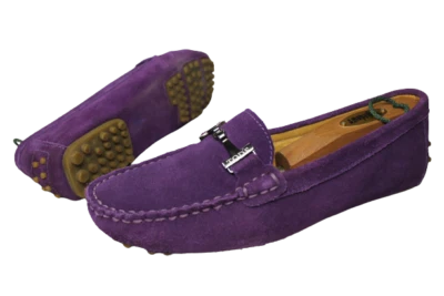 Tod's Tods Mujer Gommino Mocasines de Conducción Mocasines Zapatos 41 11 Horsebit Púrpura Foto 1 de 4