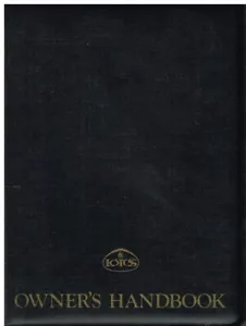 LOTUS ESPRIT TURBO (X180) ORIG 1987 OWNERS INSTRUCTION HANDBOOK / SERVICE RECORD - Picture 1 of 2